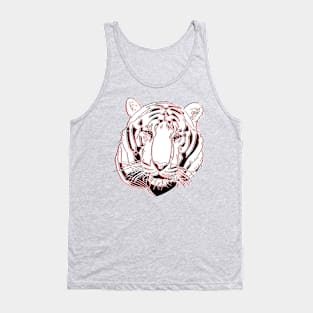 Chinese Tiger Head Feline portrait Wildcat face profile Tank Top